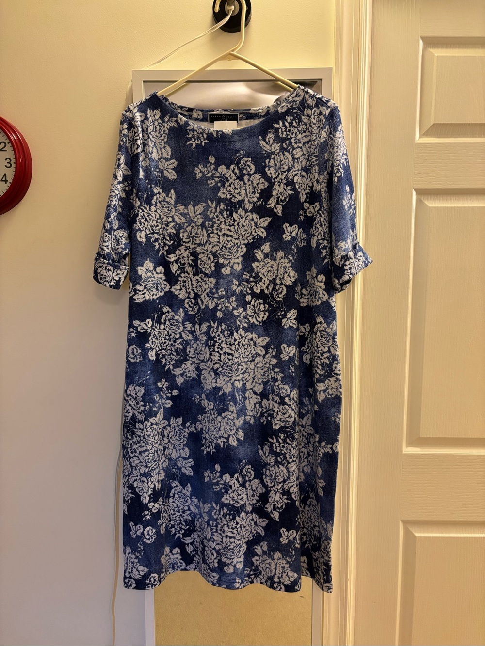 Blue Floral Shift Shirt/Dress  - Women's XXL